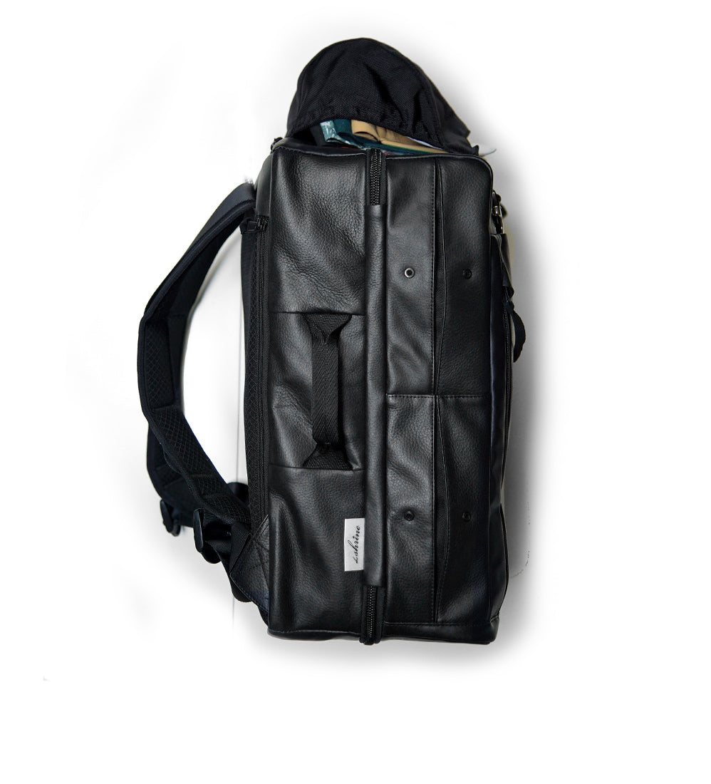 Shrine Sneaker Weekender Travel Backpack - Black Leather - The Shrine